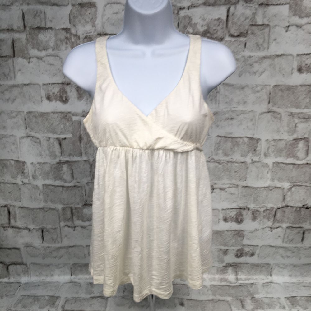 J Crew Women's Size S Tank Top Faux Wrap Waist Tie White